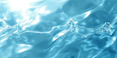 Sleek blue abstract background featuring molecular structures and reflective textures with soft gradients for a scientific aesthetic appeal