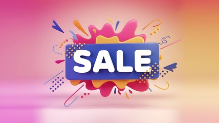Colorful 3D Sale Banner