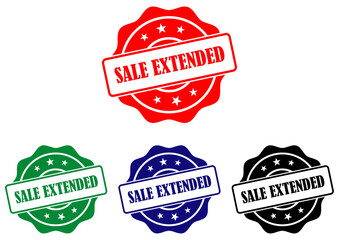 Obraz premium Sale extended rounded badge set collection on white background. Sale extended discount label. Sale duration increased. Special deal extension banner. Advertising period increased. Vector illustration 