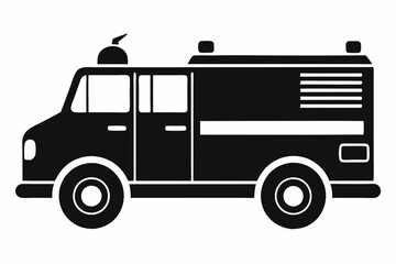 Modern Fire Truck Line Illustration
