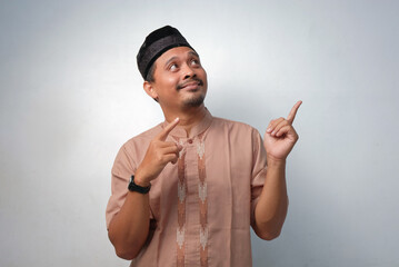 muslim man pointing his hand