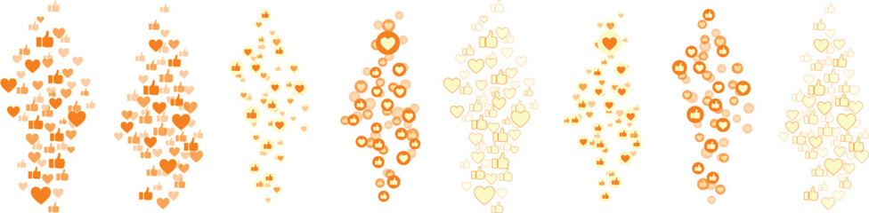 Vector Set of Like Icons in Round Shape. Social Media Thumbs Up Pack. Flat Design UI Elements for Web and App