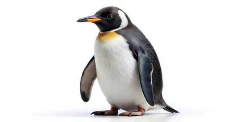 Naklejka premium King Penguin on White Background