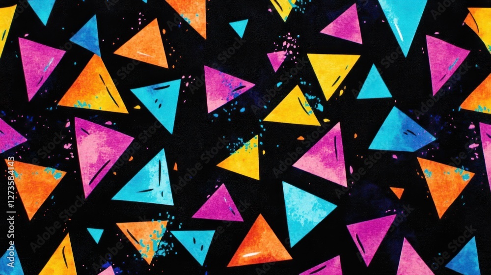 Poster Abstract Colorful Triangle Pattern Design