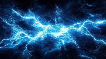 Abstract Blue Electric Energy Lightning Background
