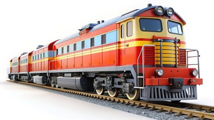 Fototapeta premium Freight Train on White Background