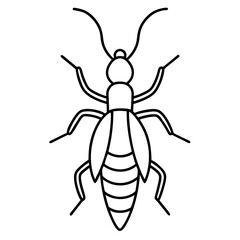 Minimalist Earwig Line Art Vector