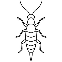 Minimalist Earwig Line Art Vector