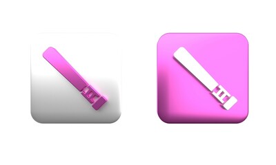 Colorful Baseball bat icon isolated on white background. Square button. 3D render illustration