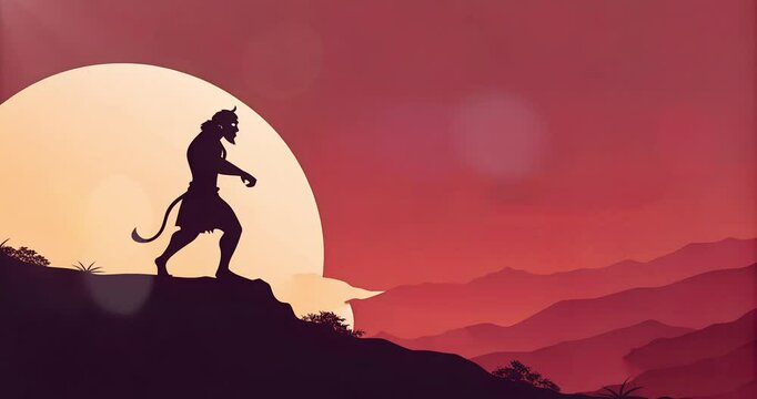 The silhouette of the legend is displayed on a red background.