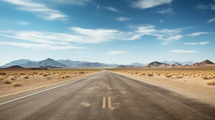 Open Road Through a Desert Landscape