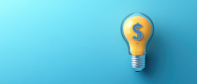 Cost saving tips for light bulbs an illustrated guide to energy efficiency with dollar sign in a modern flat design