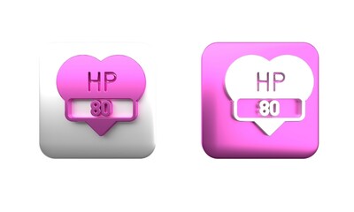 Colorful Video game bar icon isolated on white background. Square button. 3D render illustration