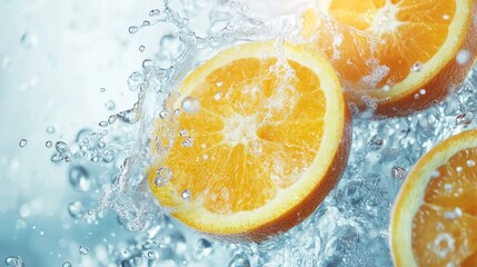 Orange juice and cool green water