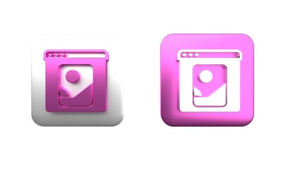 Colorful Photo retouching icon isolated on white background. Photographer, photography, retouch icon. Square button. 3D render illustration