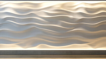 Obraz premium White Waves: A Study of Light and Texture Abstract White Wavy Lines and Shapes, Minimalist Modern Design