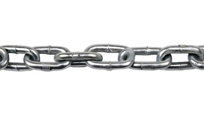 Fototapeta premium Interlinked metal chain links isolated on clear png background