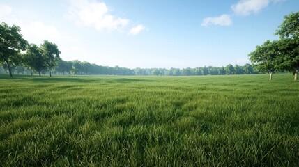 Obraz premium Serene Green Meadow Landscape