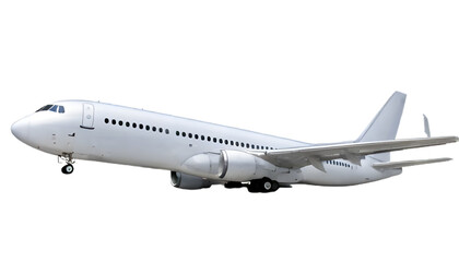 Obraz premium Passenger jet isolated on clear png background
