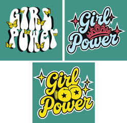 Typography print design of Girl Power combo
