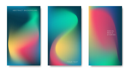 Three backgrounds with colorful abstract gradients. For posters, banners, covers, etc.