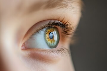 Close-up view of a person's eye highlighting vivid color and detail with natural light reflections