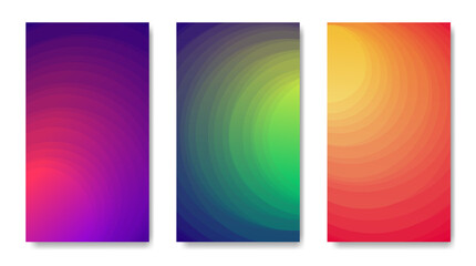 Obraz premium A set of abstract, colorful, gradient backgrounds for covers, social media, posters, etc.