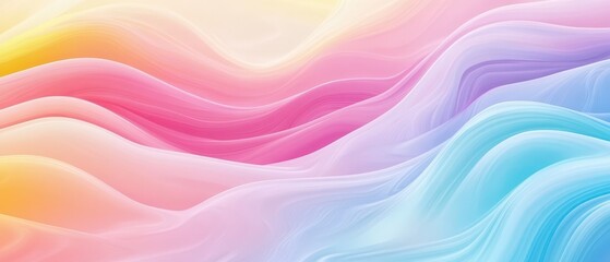 Obraz premium Classic Japanese textile wave pattern in pasteltovibrant rainbow hues over a smooth gradient, fluid and harmonious design