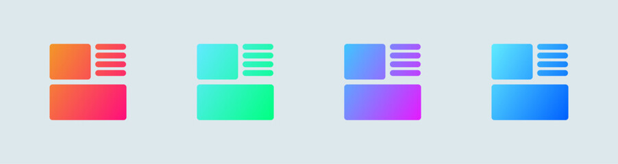 Obraz premium Grid solid icon in gradient colors. Application signs vector illustration.