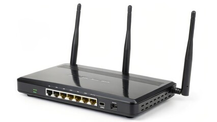 Fototapeta premium Wireless Router on White Background