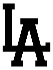 LA Los Angeles Logo, Bold Black Lettering T-Shirt Sweatshirt Lettering SVG Design