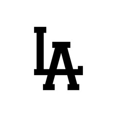 LA Retro Merged Intertwined Letters Logo on White Background – California Text Illustration Vector