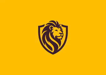 A regal lion and shield logo symbolizing strength, protection, and leadership with a bold, noble look.