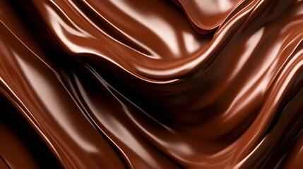 Fototapeta premium A background with waves of chocolate, creating an abstract and elegant design 