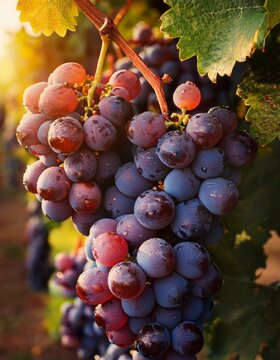 uvas rojas en las ramas de una vid