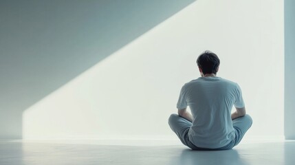 Withdrawal symptoms cause social withdrawal. A person sitting alone, avoiding interaction with others