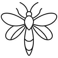 Minimalist Firefly Line Art Vector