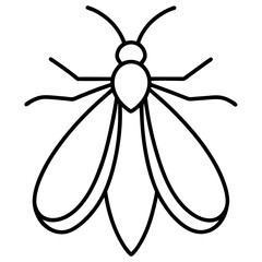 Minimalist Firefly Line Art Vector