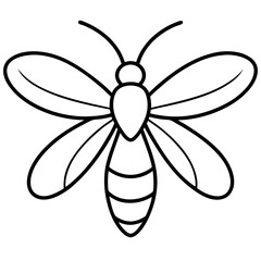 Obraz premium Minimalist Firefly Line Art Vector