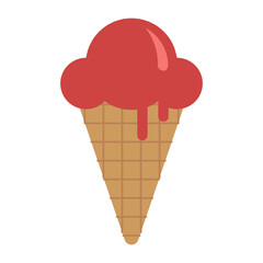 Ice cream cone symbol. Flat style.
