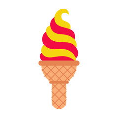 Ice cream cone icon. Flat icon.