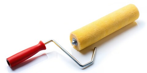 Paint Roller and Frame on White Background