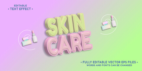 3d inflate skin care text effect