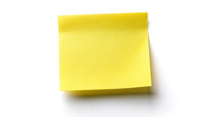 Yellow Sticky Note on White Background