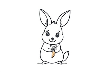 Obraz premium Baby kangaroo peeking out of its pouch, holding a tiny carrot.