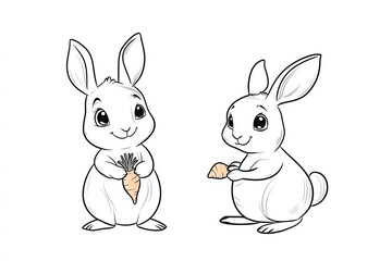 Fototapeta premium Baby kangaroo peeking out of its pouch, holding a tiny carrot.
