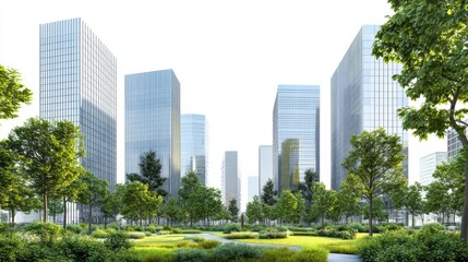 vibrant urban park surrounded 