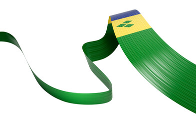 3d Flag Of Saint Vincent and the Grenadines 3d Shiny Waving Flag 3d Illustration