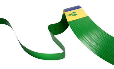 3d Flag Of Saint Vincent and the Grenadines 3d Shiny Waving Flag 3d Illustration