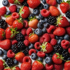 Fototapeta premium strawberries and blueberries